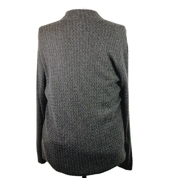 Eileen Fisher SZ L Button Wool Blend Front Notch Collar Textured Cardigan Brown - Picture 5 of 6